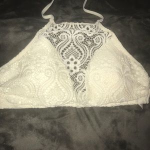 SOLD White Halter Bikini Top